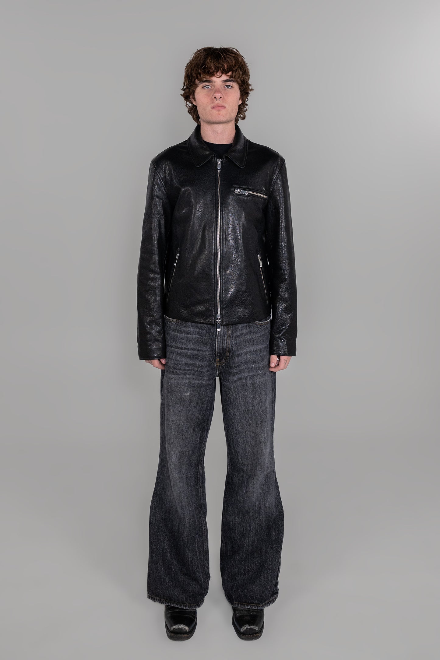 GRAIN BLOUSON JACKET (BLACK)