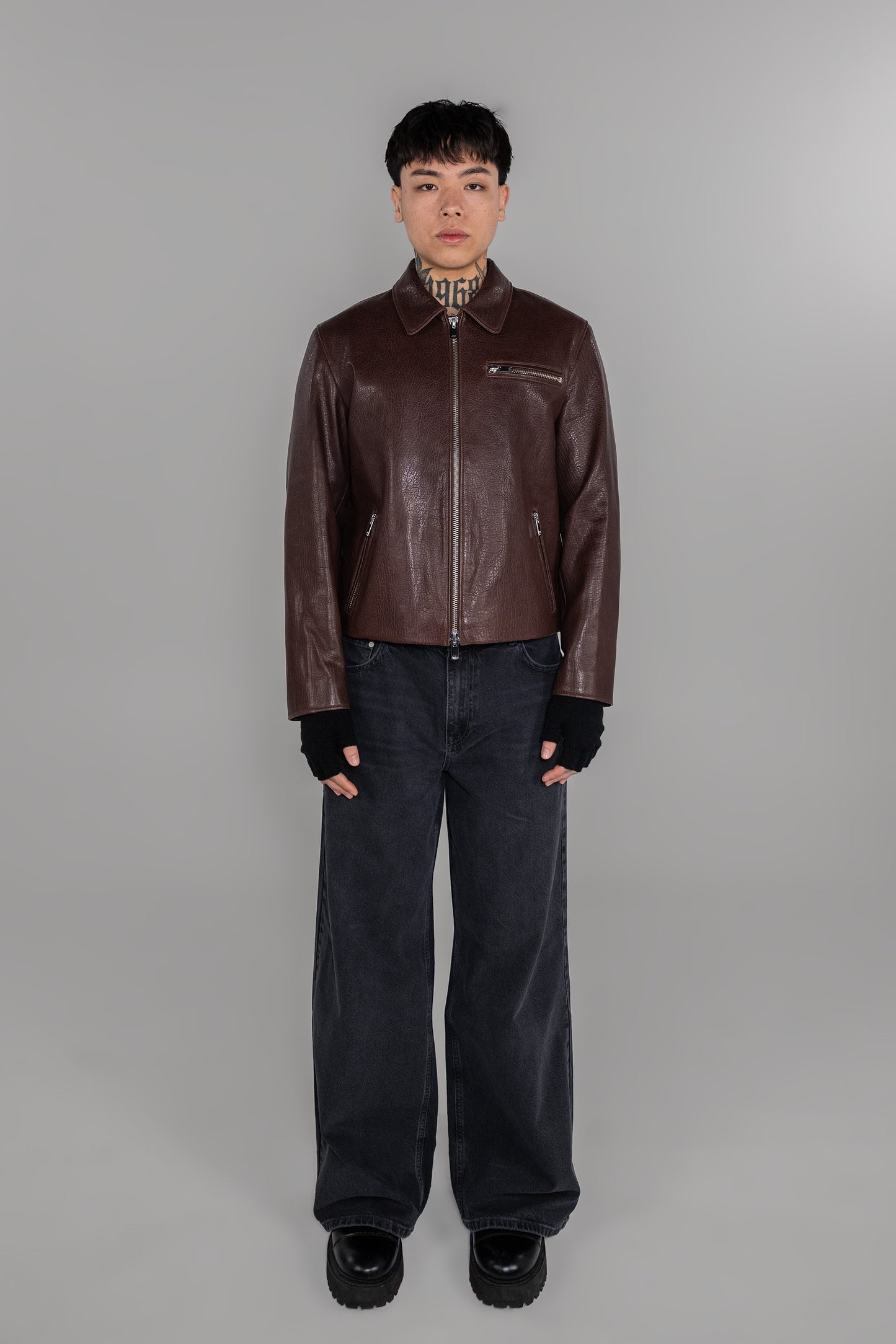 GRAIN BLOUSON JACKET (BORDEAUX)