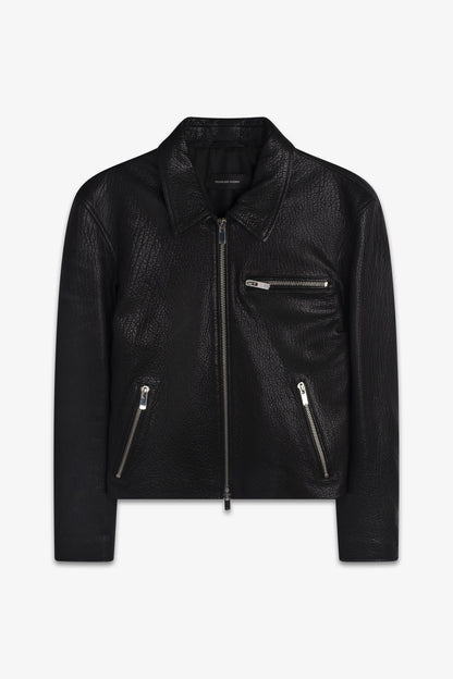 GRAIN BLOUSON JACKET (BLACK)