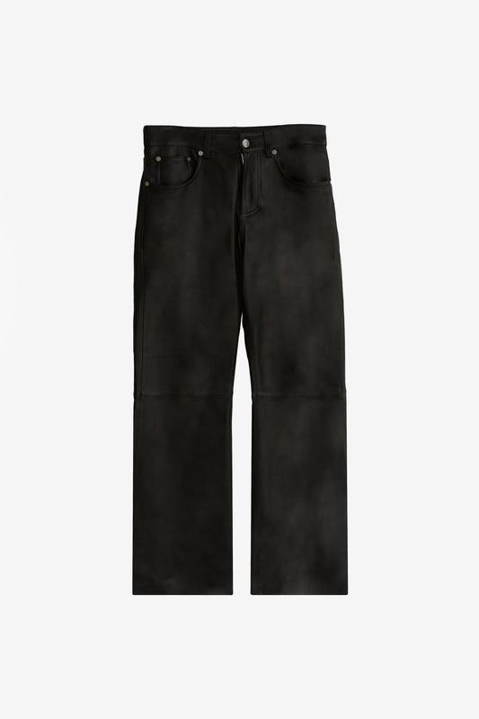 LEATHER 'STRAIGHT LEG' TROUSERS